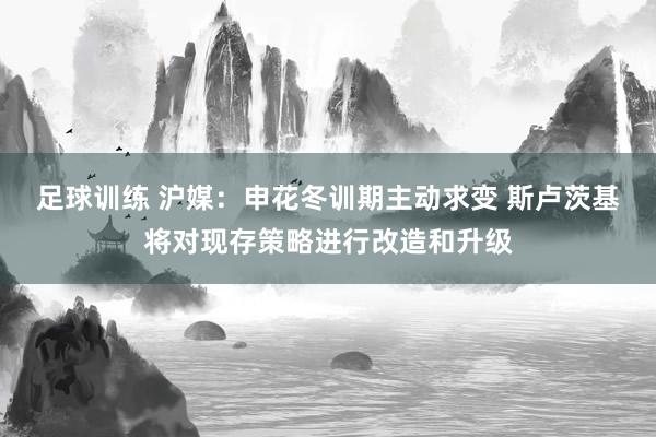 足球训练 沪媒：申花冬训期主动求变 斯卢茨基将对现存策略进行改造和升级