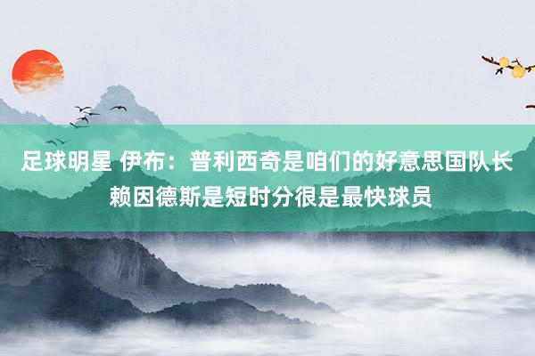 足球明星 伊布：普利西奇是咱们的好意思国队长 赖因德斯是短时分很是最快球员