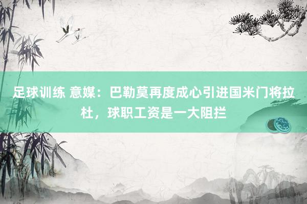 足球训练 意媒：巴勒莫再度成心引进国米门将拉杜，球职工资是一大阻拦